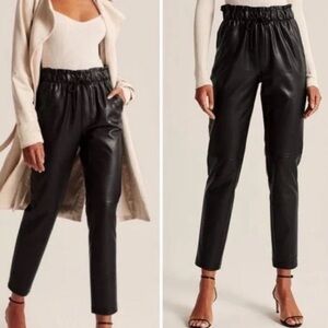 Abercrombie & Fitch Vegan Faux Leather Pants Drawstring Size S